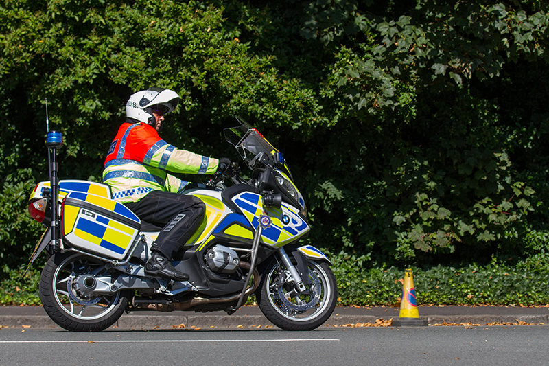 Police motorcyclist wearing Rukka